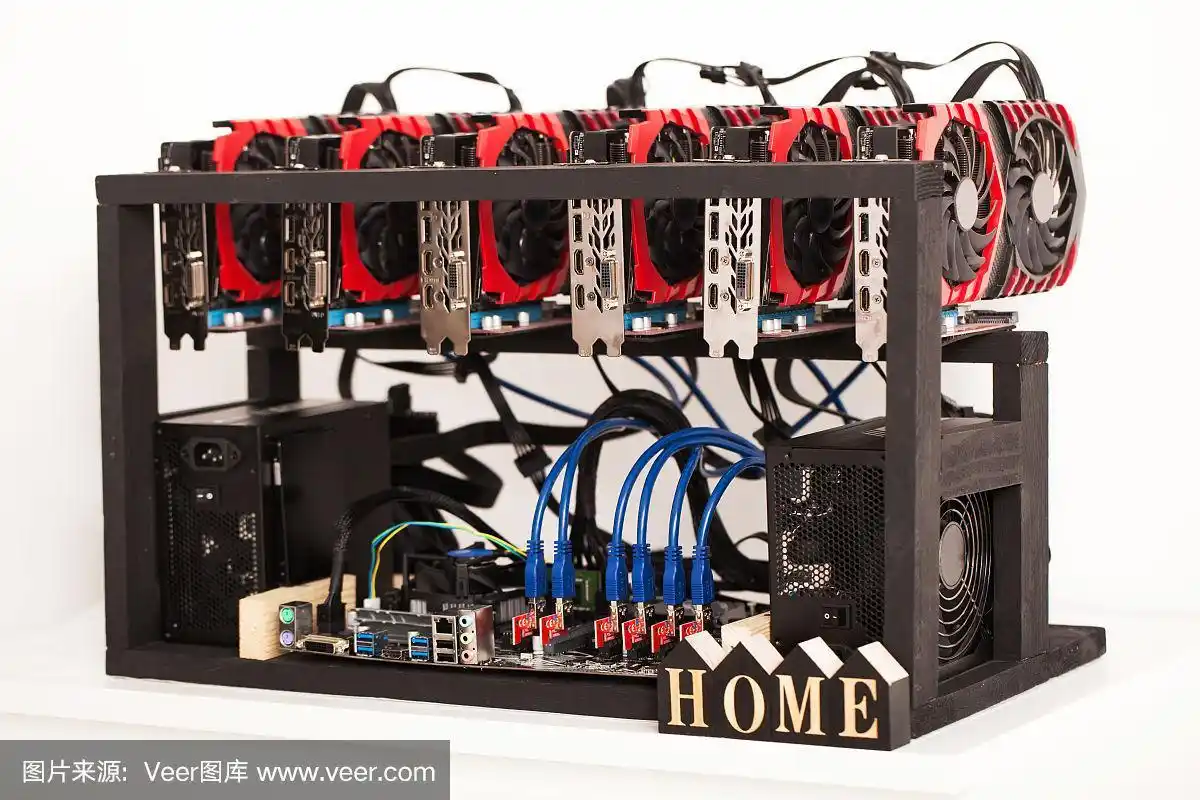 A state-of-the-art mining farm showcasing numerous mining rigs